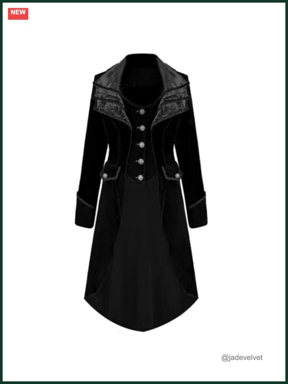 Velvet Victorian Gothic Steampunk Jacket Long Sleeve Women's Coat